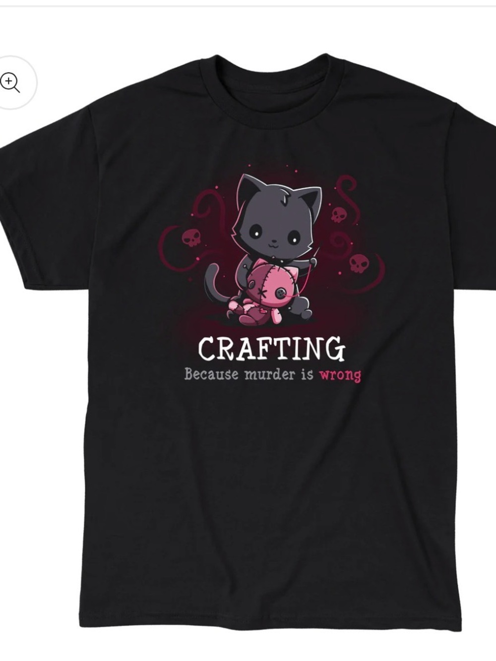 TeeTurtle Black 'Crafting' Graphic Tee with Pink Accents